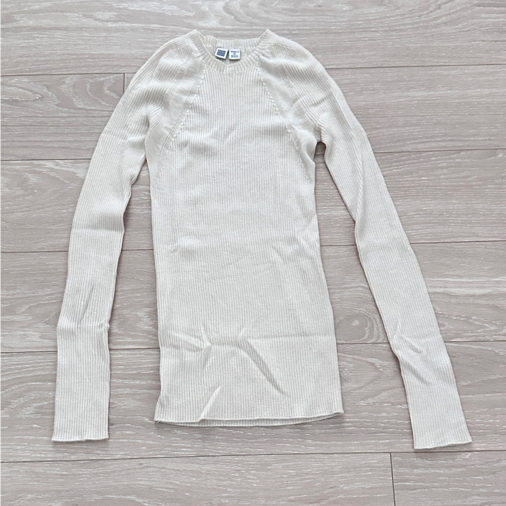Uniqlo U Wool crewneck sweater in cream size XS